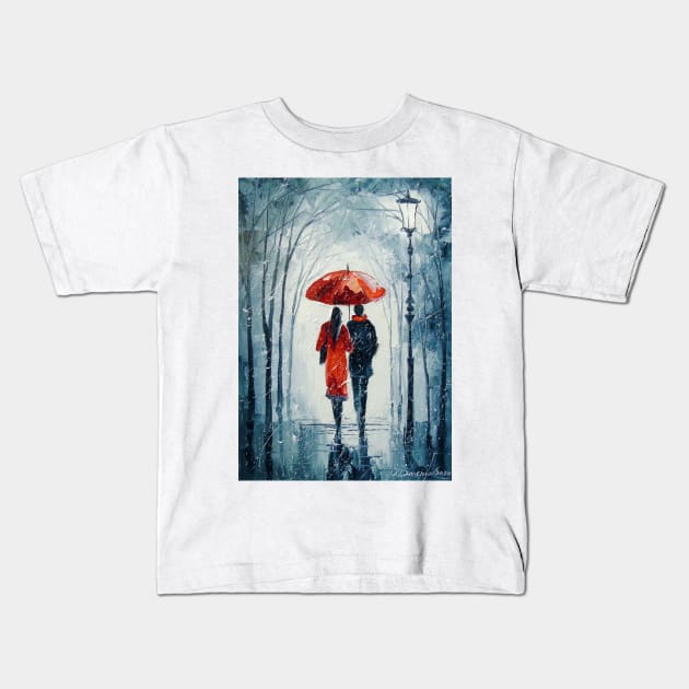 A walk together in the Park Kids T-Shirt by OLHADARCHUKART